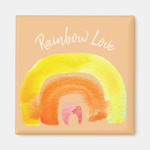 Orange Rainbow kärlek vattenfärg Magnet