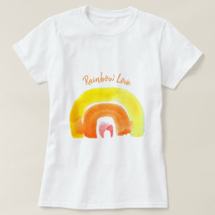 Orange Rainbow kärlek vattenfärg T Shirt