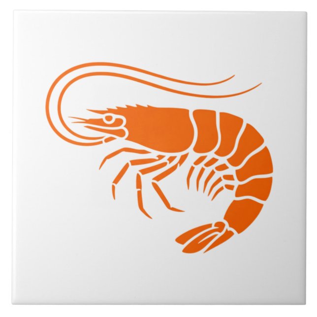Orange räkor kakelplatta (Framsidan)
