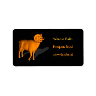 Orange Ram Adressetikett