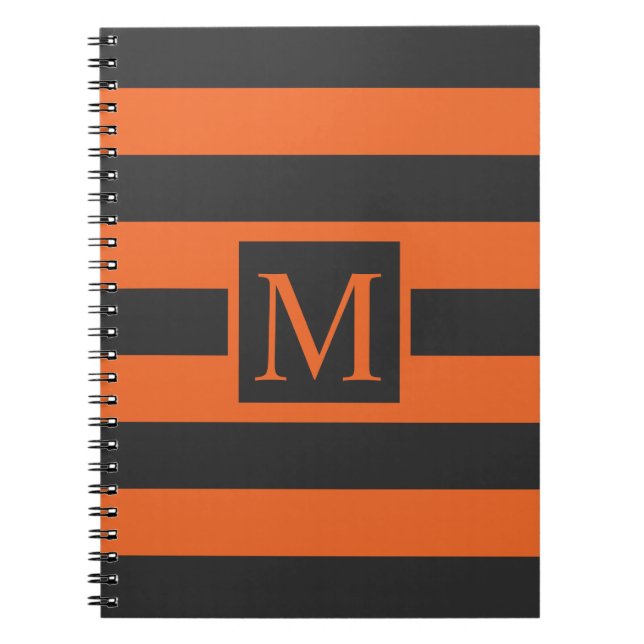 Orange Rand Halloween Monogram | Guestbook Anteckningsbok (Framsidan)