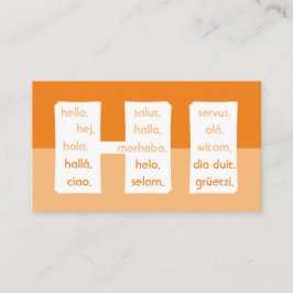 Orange rand internationell hej visitkort