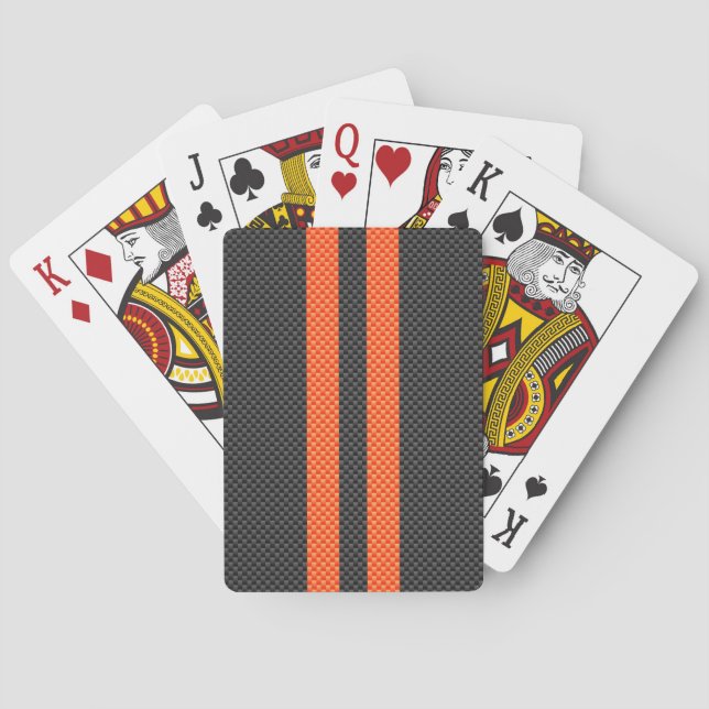 Orange Rand kolfiberdecor Stil Spel Kort (Baksidan)