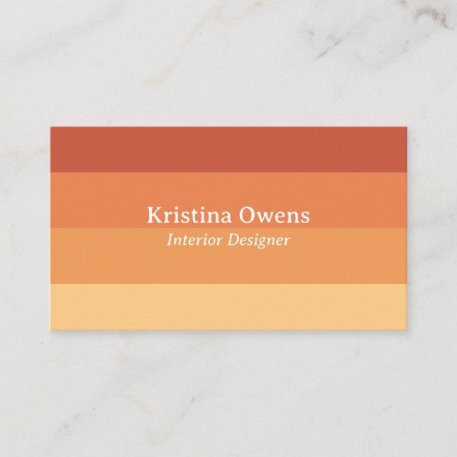 Orange Rand Modern Gradialist Minimalist Visitkort (Framsida)