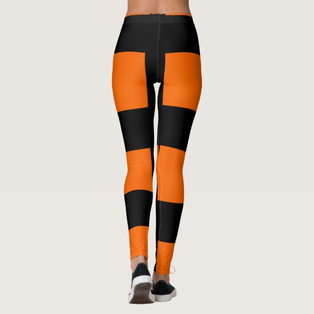 Orange rand mönster leggings (Baksida)