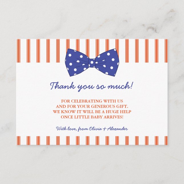 Orange Rand och blått fack| Babyskor, Tack (Framsida)