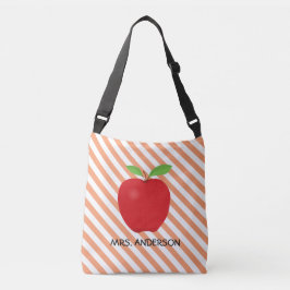 Orange randar, röd Apple personliglärare Axelväska