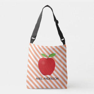 Orange randar, röd Apple personliglärare Axelväska