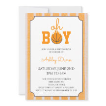 Orange Ränder Basket Baby Shower