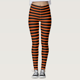 Orange, randig Halloween-struktur Leggings
