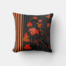 Orange randmönster för art déco kudde