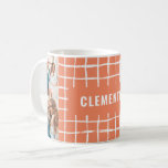 Orange Raster 4 fotomodern minimal enkel Kaffemugg<br><div class="desc">4 multifotobästa vän modern minimal contemporary av enkel typografi i eleganten Orange och vit födelsedag, jul, påsk, studenten, skolår eller sovrumsdekorpresentdesign.</div>
