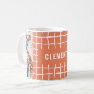 Orange Raster 4 fotomodern minimal enkel Kaffemugg