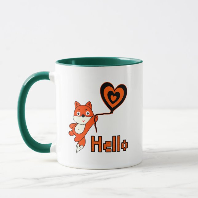 Orange räv med hjärta mugg (Vänster)