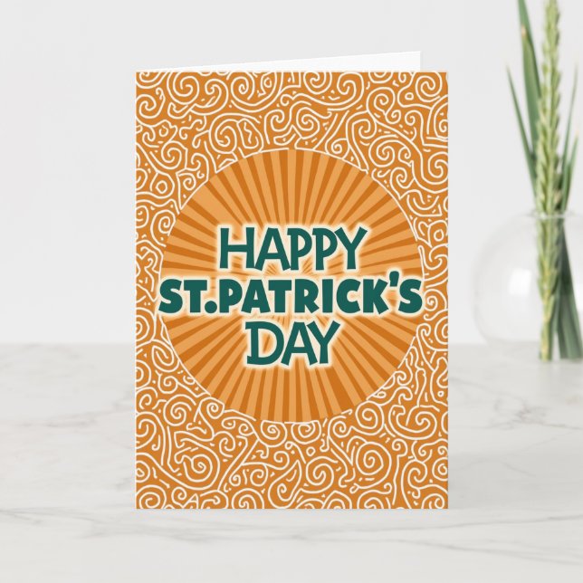 Orange Rays Happy Day Card Kort (Framsida)
