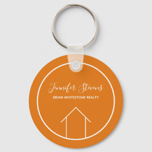 Orange Real Gods Company Personlig Realtor Nyckelring