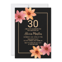 Orange Red Autumn Flora, svart födelsedag i alla å