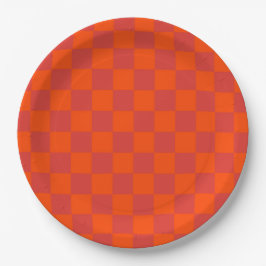 Orange Red Checkered Classic Retro Check Mönster