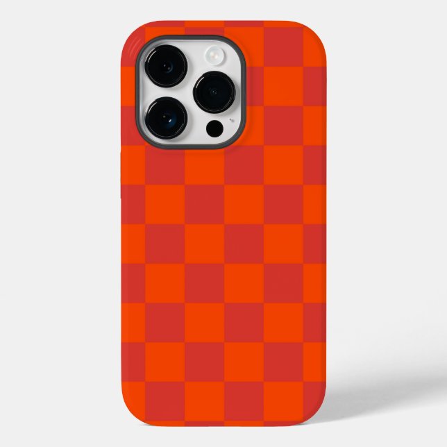 Orange Red Checkered Gingham Mönster (Baksida)