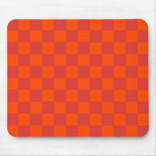 Orange Red Checkered Gingham Mönster Musmatta
