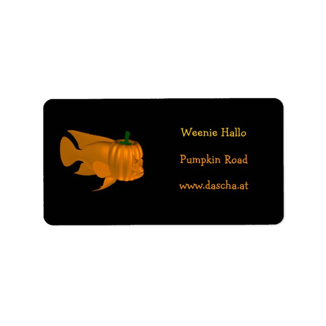 Orange Red Djävulen Cichlid Adressetikett (Framsidan)