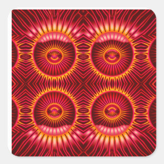 Orange & Red Energy Spheres Mönster Fyrkantigt Klistermärke