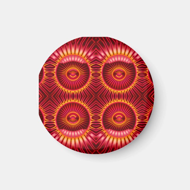 Orange & Red Energy Spheres Mönster Magnet (Framsidan)