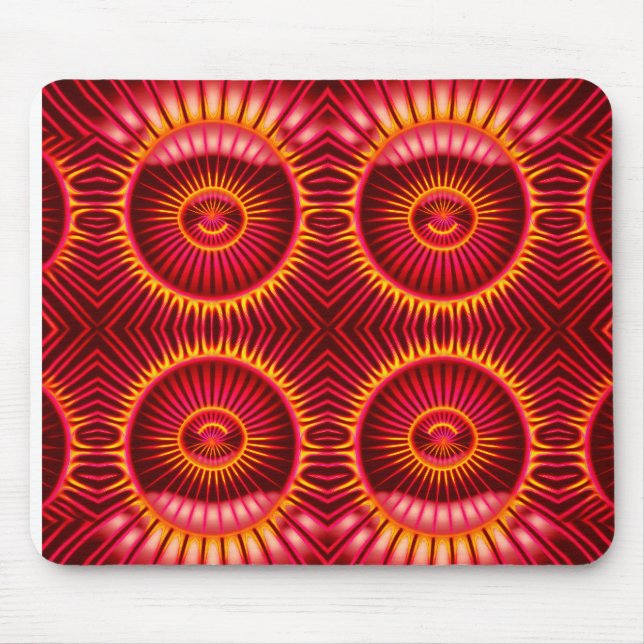 Orange & Red Energy Spheres Mönster Musmatta (Framsidan)