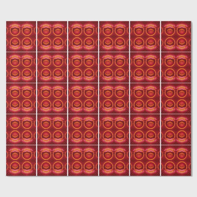 Orange & Red Energy Spheres Mönster Presentpapper (Platt)