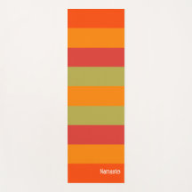Orange Red Grönt Stripe Personlig Yoga Mat