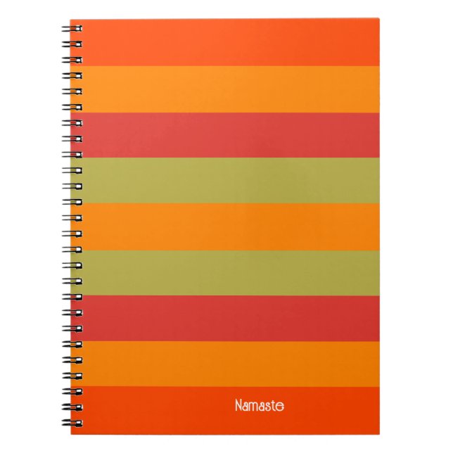 Orange Red Grönt Stripe Personlig Yoga Mat Anteckningsbok (Framsidan)