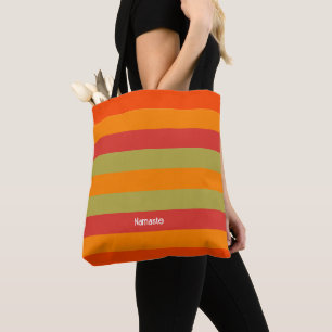 Orange Red Grönt Stripe Personlig Yoga Mat Tygkasse