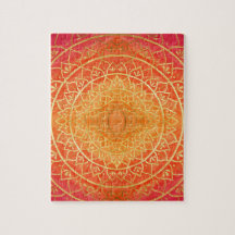 Orange Red Guld Mandala