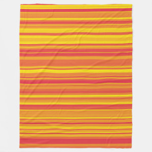 Orange Red Gult Rand Fleecefilt