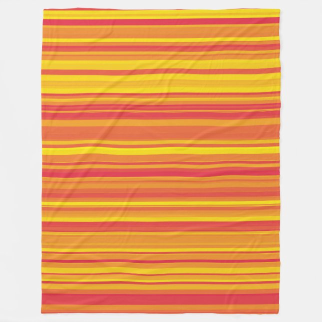 Orange Red Gult Rand Fleecefilt (Framsidan)