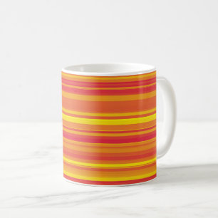 Orange Red Gult Rand Kaffemugg