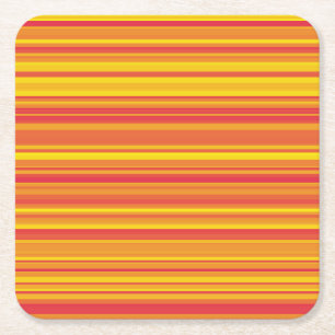 Orange Red Gult Rand Underlägg Papper Kvadrat