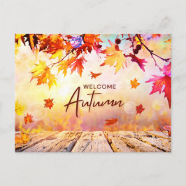 Orange Red Natural Autumn Season Helg Vykort