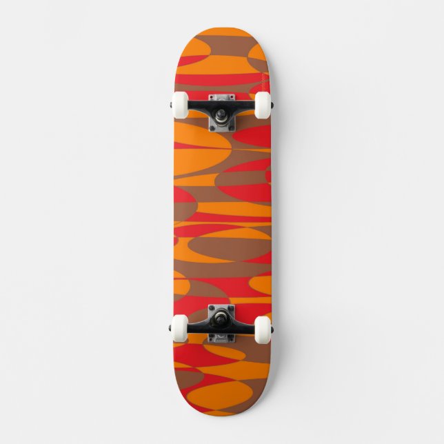Orange-, Red- och Brown Skateboard-däck Mini Skateboard Bräda 18,7 Cm (Framsida)