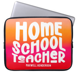 Orange Red Ombre Hemlärare Text Design Laptop Fodral