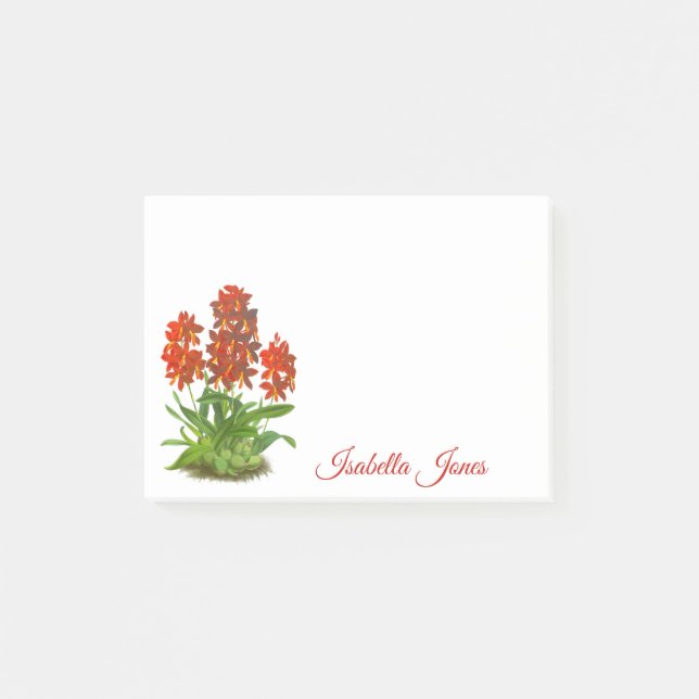Orange Red Orchid Flowe Post-it Notes (Framsida)