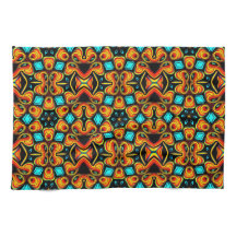 Orange Red Patterned Kitchen Towel