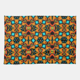 Orange Red Patterned Kitchen Towel Kökshandduk