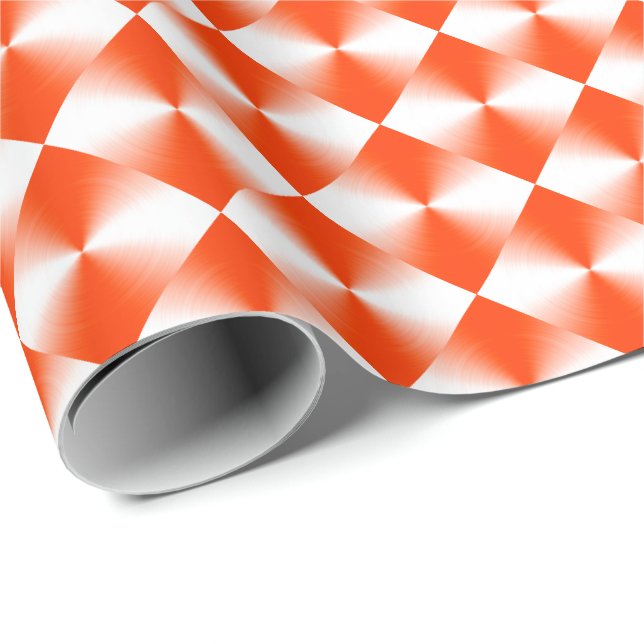 Orange Red Play Mönster Presentpapper (Rullad Hörn)