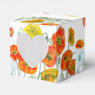 Orange Red Poppy Blommigt Tea Party Cake-favoritru Presentaskar