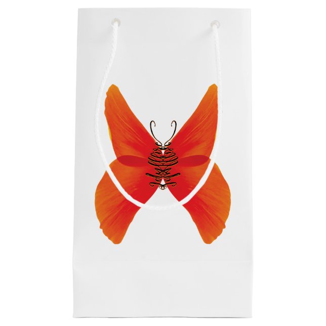 Orange Red Poppy Butterfly med ditt namn (Framsidan)