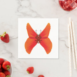Orange Red Poppy Butterfly med ditt namn Pappersservett