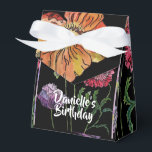 Orange Red Poppy on Black blommigt Birthday Cake B Presentaskar<br><div class="desc">Orange Red Poppy on Black Watercolor blommigt Birthday Cake Box. En strålande produkt som är gjord av mina ursprungliga vattenfärgade färger.</div>