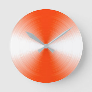 Orange Red Radiant Contemporary Rund Klocka