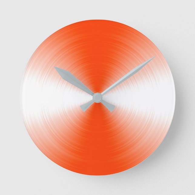 Orange Red Radiant Contemporary Rund Klocka (Framsida)